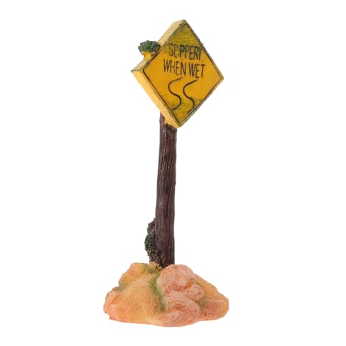 minkissy Warnzeichen für Fischbecken Garnelen Versteck Landschaftsfigur Ornament Embleme Warnzeichen für Aquarien Aquarienverzierung Miniatur das Schild Warnschild Moos Spielzeugzimmer Harz von minkissy