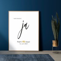 Wir Sagen Ja, Poster, Postkarte, Hochzeitsgeschenk, Liebe, Verlobung, Heirat, Paar, Druck Wir Sagen Ja, Poster, Postkarte, Hochzeitsgeschenk, Liebe, Verlobung, Heirat, Paar, Druck von mintgraphy