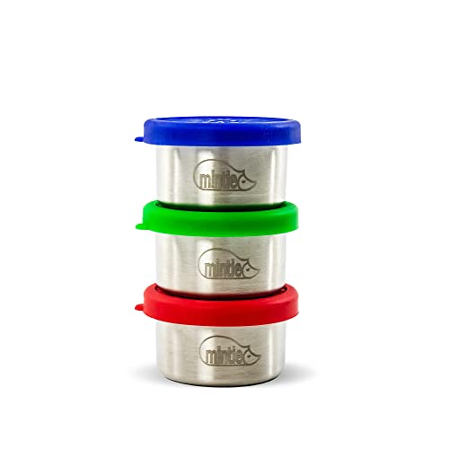 Mintie Mini-Topf-Set auslaufsicheres, wiederverwendbares wiederverwendbares Edelstahl-Plastik-Free-Snack-Box-Lebensmittelbehälter mit BPA-freien Silikondeckeln von mintie