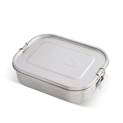 Mintie Snug auslaufsichere Edelstahl Lunchbox Set – Bento Box, Tiffin, Eco Metall Pack Lunchbox mit verstellbaren Fächern, Salatbox, Sandwichbehälter (1400) von mintie