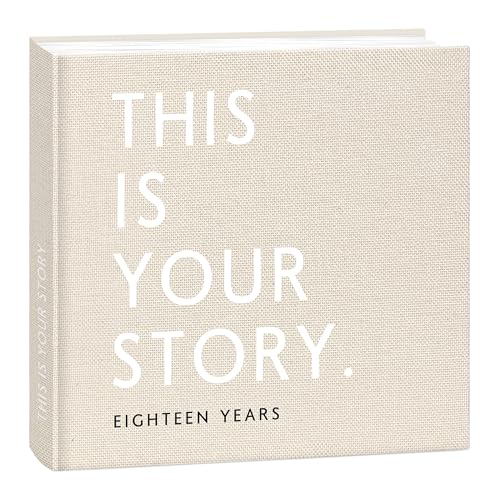 mintkind Baby Memory Journal – 18-Year Milestone Keepsake Book in Beige Linen, Baby Gift Photo Album with Thick Paper and Easy Yearly Entries von mintkind