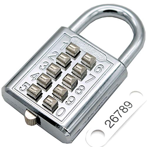 MIONI 10 Digit Push Button Zahlenschloss, 5-stelliger Schließmechanismus, Silber von mioni