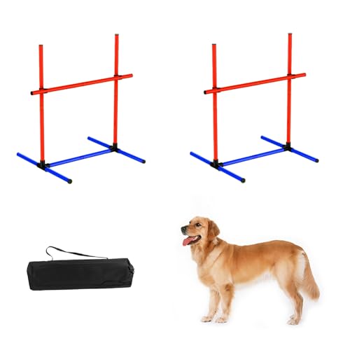 mioule 2 Set verstellbare Hunde-Agility-Trainingsgeräte für Hinterhof-Set für Hunde von mioule