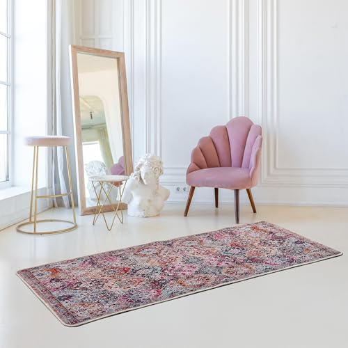 miqna Teppich Moderner Küchenteppich Gel Läufer Küchenläufer Grau Weiß Schwarz mit rutschfestem Bodenmuster mit Schriftzug Coffee Macchiato (Peasant, 100 x 200 cm) von miqna