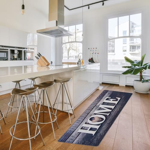 miqna Teppich Moderner Küchenteppich Gel Läufer Küchenläufer Grau Weiß Schwarz mit rutschfestem Bodenmuster mit Schriftzug Coffee Macchiato (Stable, 60 x 100 cm) von miqna