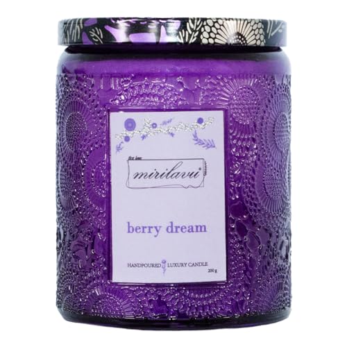 mirilavu berry dream Duftkerze im Glas | Kerze aus Sojawachs 200g | 40 Stunden Brenndauer | Aromatherapie Duft | Kerze für Entspannung | Duftkerze zum Verschenken | Deko Kerze | 200g von mirilavu