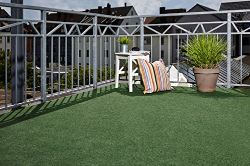 Kunstrasen Rasenteppich Balkon Terasse Vlies Komfort 250 x 400 cm grün. Weitere Farben und Größen verfügbar von Misento