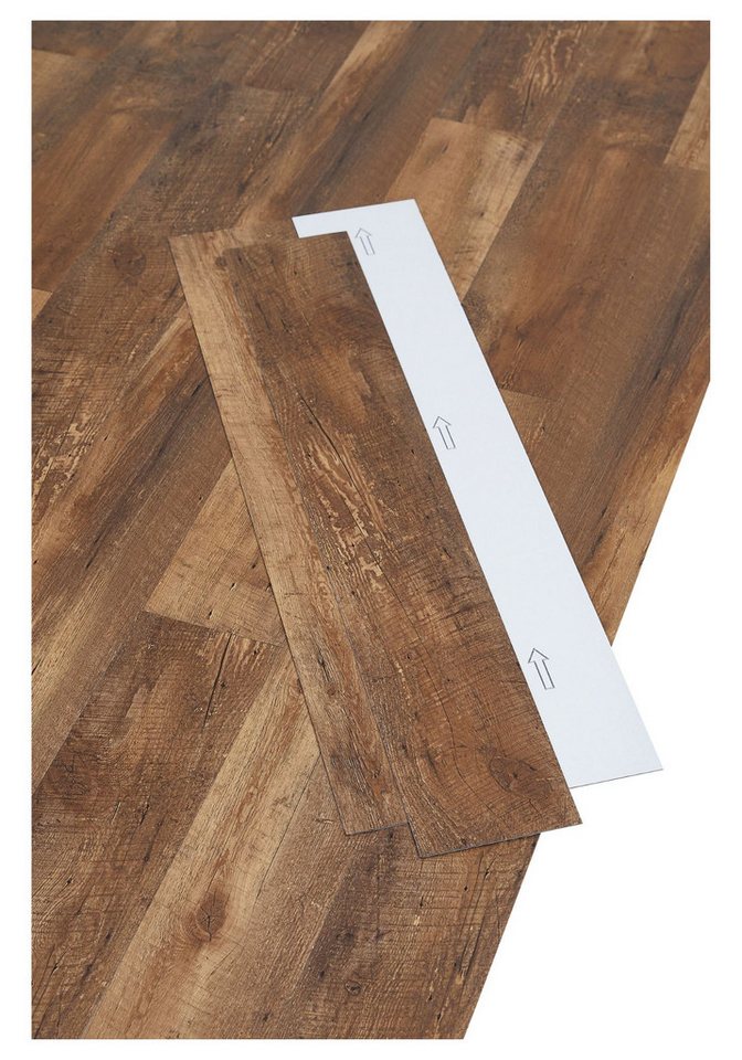 misento Designboden Vinylboden selbstklebend in Holzoptik, 32 St., 32 PVC Planken je ca. 15,2 x 91,4 cm, PVC Bodenbelag 4,46 m², für Fußbodenheizung, Badezimmer, Wohnräume von misento