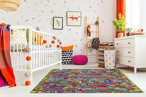 misento Kinderteppich Straßenteppich Spielunterlage Kinderzimmer Schadstoff geprüft 200 x 200 cm von misento