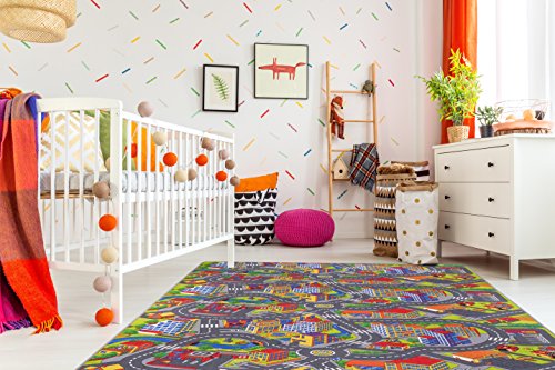 misento Kinderteppich Straßenteppich Spielunterlage Kinderzimmer Schadstoff geprüft 200 x 300 cm von misento