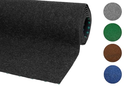 misento Kunstrasen Outdoor mit Noppen - wetterfest und pflegeleicht - geeignet als Balkon Teppich oder Rasenteppich - einfach zu verlegen 200 x 350 cm Anthrazit von Misento