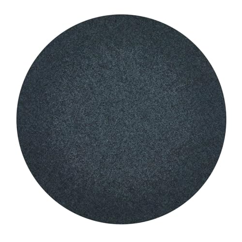Misento Kunstrasen Rund Poolteppich Rasenteppich mit Noppen Outdoor strapazierfähig pflegeleicht wetterfest 195 cm Rund Anthrazit von Misento