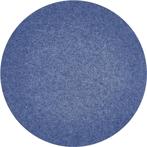 Misento Kunstrasen Rund Poolteppich Rasenteppich mit Noppen Outdoor strapazierfähig pflegeleicht wetterfest 350 cm Rund Blau von Misento