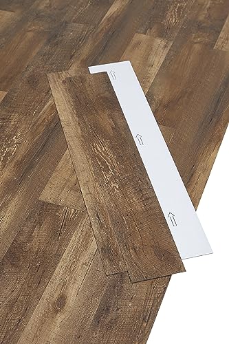 misento Vinylboden selbstklebend 4,46m² Holzoptik, wasserfest, PVC Bodenbelag selbstklebend, 32 Planken, selbstklebende Bodenfliesen, Eicheoptik Braun von Misento
