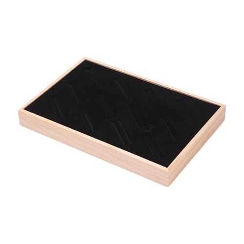 Armreifen-Tablett, Armbandhalter, Organizer, Holz, 12 Fächer, Samt-Einsatz, Ausstellungsraum, Schmuck, Ausstellungsraum, Grau, 30 x 20 x 3 cm, Schwarz Armreifen-Tablett, Armbandhalter, Organizer, Holz, 12 Fächer, Samt-Einsatz, Ausstellungsraum, Schmuck, Ausstellungsraum, Grau, 30 x 20 x 3 cm, Schwarz von misppro