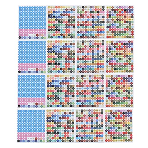 DMC Zahnseide-Nummernschilder zum Organisieren von Nähbedarf, bunt, einzelner Aufkleber, Durchmesser 1,1 cm, einzelner Aufkleber, Durchmesser 1,1 cm, bunt von misppro