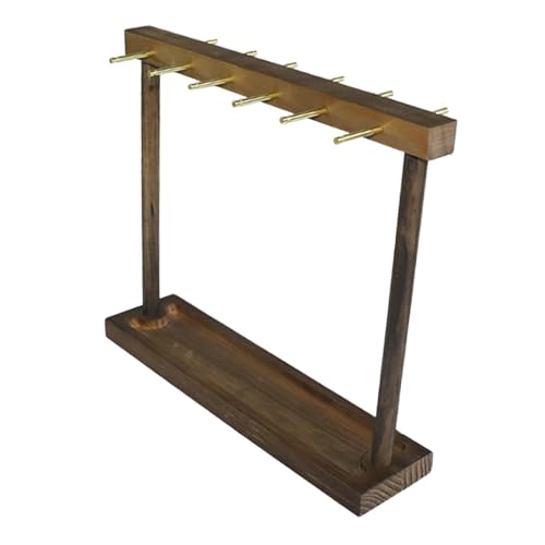 Halskettenhalter, Schmuck-Organizer mit Aufbewahrungsbox, Holz und Metall, doppelseitig, Schmuckständer für Arbeitsplatte, Zuhause, Schminktisch, 30 x 26,5 x 7,5 cm, Dunkelbraun Halskettenhalter, Schmuck-Organizer mit Aufbewahrungsbox, Holz und Metall, doppelseitig, Schmuckständer für Arbeitsplatte, Zuhause, Schminktisch, 30 x 26,5 x 7,5 cm, Dunkelbraun von misppro