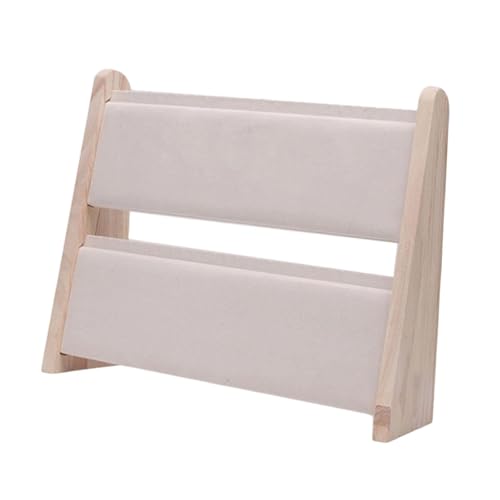 Halskettenhalter, Schmuckständer, zusammenklappbarer Tisch-Theken-Organizer mit Samt-Oberfläche, 2-stöckiges Aufbewahrungsregal für Shows, Zuhause, 41 x 12 x 32 cm, Beige Halskettenhalter, Schmuckständer, zusammenklappbarer Tisch-Theken-Organizer mit Samt-Oberfläche, 2-stöckiges Aufbewahrungsregal für Shows, Zuhause, 41 x 12 x 32 cm, Beige von misppro