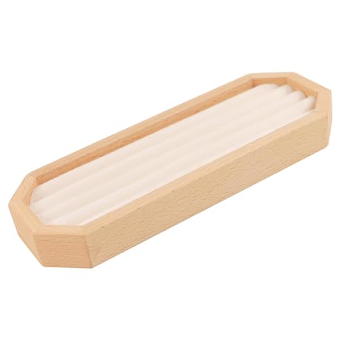 Holz-Schmuck-Organizer-Aufbewahrungsbox mit Schlitz, Ablageschale für Ringe, Ohrringe, Armbänder, Arbeitsplatte, Vitrine, Größe L von misppro