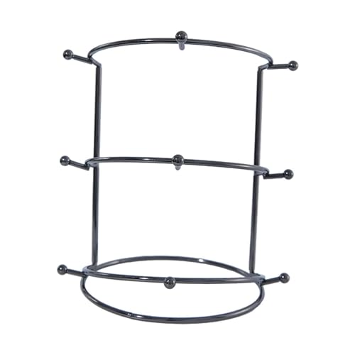 Kronen-Schmuckständer, Stirnband-Halter für Damen und Mädchen, Haar-Accessoires, Organizer, Präsentationsständer für Schminktisch, Heimdekoration, Schwarz, 3 Ebenen von misppro