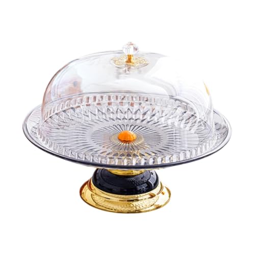 Kuchenplatte mit Abdeckung, transparent, Dekoration, Gebäcktablett, Snack, Servieren, Plätzchenplatte für Versammlungen, Festivals, Bankette, Schwarz Kuchenplatte mit Abdeckung, transparent, Dekoration, Gebäcktablett, Snack, Servieren, Plätzchenplatte für Versammlungen, Festivals, Bankette, Schwarz von misppro