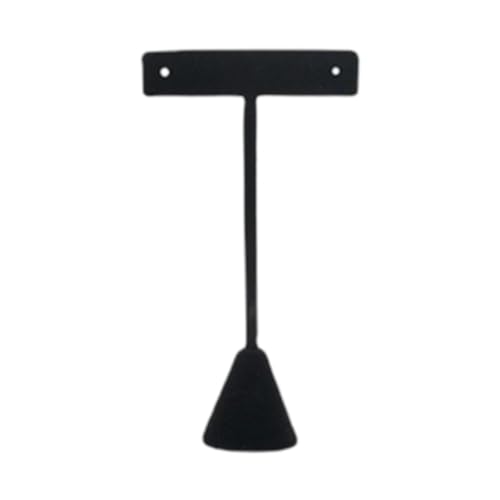 Ohrringständer, Schmuckständer, T-Form, Schmuckturm, Ohrringbaum für Fotografie, Zuhause, Einzelhandel, Kommode, schwarzer Samt, 12 cm von misppro