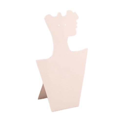 Samt-Halskettenständer, Schmuck-Organizer, Schaufensterpuppenhalter für Halsketten, Ohrringe, Armbänder, Geschäft, Zuhause, 30 x 21 x 1 cm, Weiß von misppro