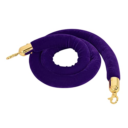 Samtseil mit Karabinerhaken für Pfosten, 1,5 m, 2,0 m, 3,0 m Längenoptionen, 6 Farben erhältlich für Mengenkontrolle und Veranstaltungsdekoration, 199,9 cm, Violett Samtseil mit Karabinerhaken für Pfosten, 1,5 m, 2,0 m, 3,0 m Längenoptionen, 6 Farben erhältlich für Mengenkontrolle und Veranstaltungsdekoration, 199,9 cm, Violett von misppro