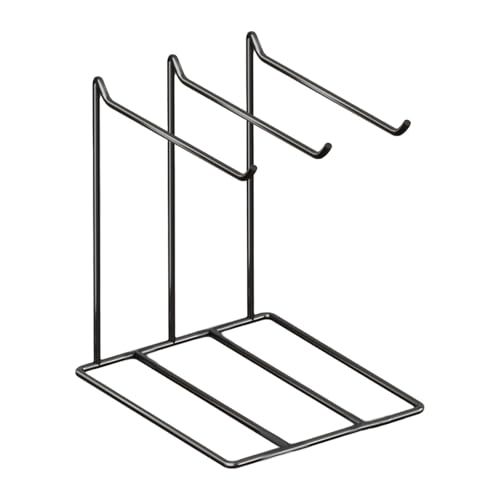 Schmuck-Organizer, Halsketten-Hängeregal mit 3 Aufhängern für Ohrringe, Armbänder, Stirnband, Präsentationsständer, 26 x 21,5 x 29 cm, Schwarz von misppro