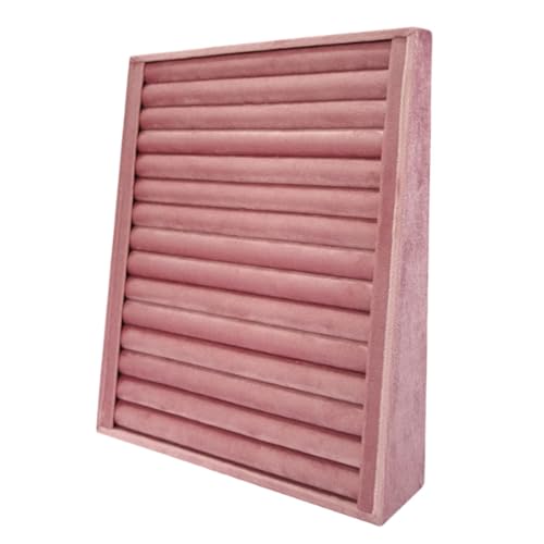 Schmuck-Organizer, Präsentationsständer, großes Fassungsvermögen, Samt, MDF, für Zuhause, Kommode, Laden, Geschäft, 25 x 6,5 x 30,5 cm, Ringhalter Schmuck-Organizer, Präsentationsständer, großes Fassungsvermögen, Samt, MDF, für Zuhause, Kommode, Laden, Geschäft, 25 x 6,5 x 30,5 cm, Ringhalter von misppro