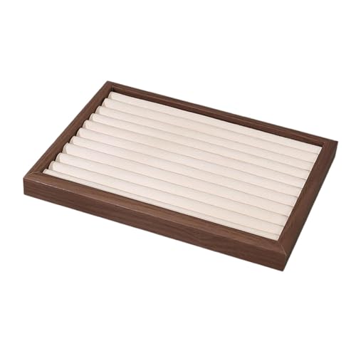 Schmuck-Organizer, Ständer, Vitrine mit mehreren Fächern für Halsketten, Ohrringe, Armbänder, Beige, große Größe, Beige von misppro
