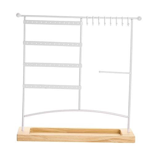Schmuck-Organizer-Ständer, multifunktional, elegant, für Ohrringe, Armbänder, Halsketten, Ringe, Display- Weiß von misppro
