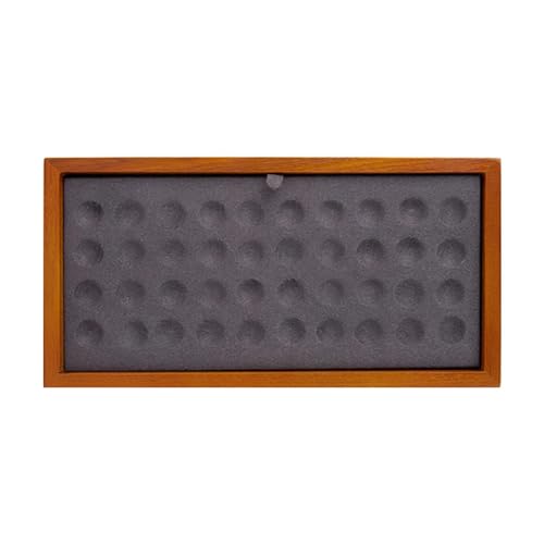 Schmucktablett aus Massivholz, für lose Perlen, Edelsteine, Ringe, Ohrringe, Halsketten, Organizer, 22,9 x 11,7 x 2 cm, Grau gepunktet von misppro