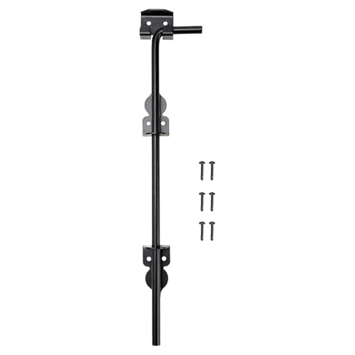 Torriegel, Stahl, strapazierfähig, Zubehör mit Schrauben, vielseitig, schwarz, 46 cm, 1 Stück Torriegel, Stahl, strapazierfähig, Zubehör mit Schrauben, vielseitig, schwarz, 46 cm, 1 Stück von misppro