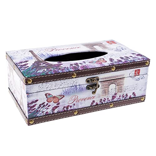 misppro 1 x Vintage Kosmetiktuchbox Box Spender Taschentuchspender Tissue Holz – Eiffelturm von misppro