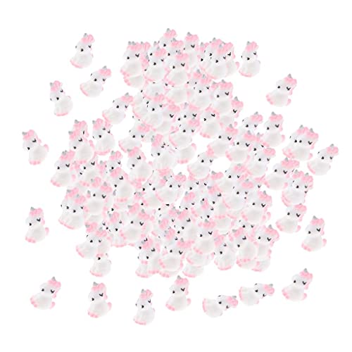misppro 100 Stück Mini rosa Einhörner Statuen Mikro-Landschaft Miniatur-Figur Feengarten Puppenhaus Ornamente von misppro