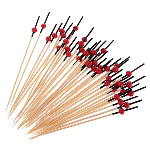 misppro 100 Stück Obststäbchen Picks Cocktail Essstäbchen Zahnstocher Party Tischdekoration – Schwarz Rot von misppro