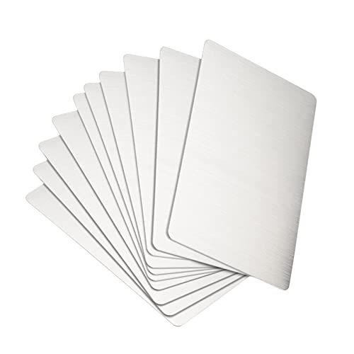 misppro 10Pcs Durable Sublimation Blanks Sheets Aluminium Printing Heat Transfer Crafting Rectangle Thermal Project Heat Press for School Picture Frame Home - Silver von misppro