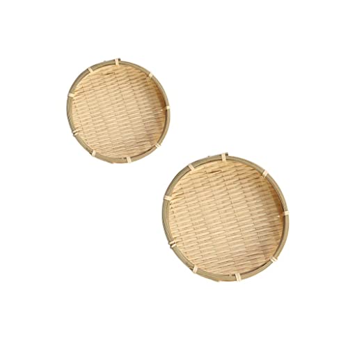misppro 2 x Bambus-Sieb, traditionelles chinesisches Bambus-Servierteller, Durchmesser 13cm, 16cm von misppro