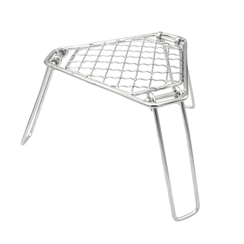 misppro Faltbarer Lagerfeuer-Grillrost, tragbarer Grillrost, leichter Edelstahl-Ständer für Bratpfanne, Eintopfkessel, Wohnmobil, Camping von misppro