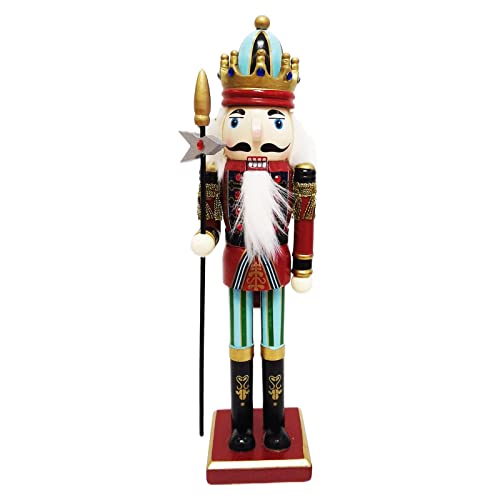 misppro Holz-Nussknacker, Soldaten-Ornamente, handgefertigt, 30,5 cm, Puppe, Spielzeug – Speer von misppro