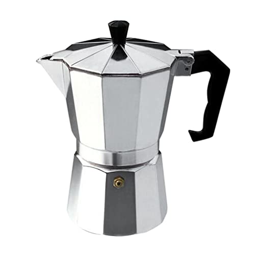 misppro Home Bar Aluminium Kaffee Mokka Maker Topf Espressokocher Mokka Topf - Silber, 3 Tassen von misppro