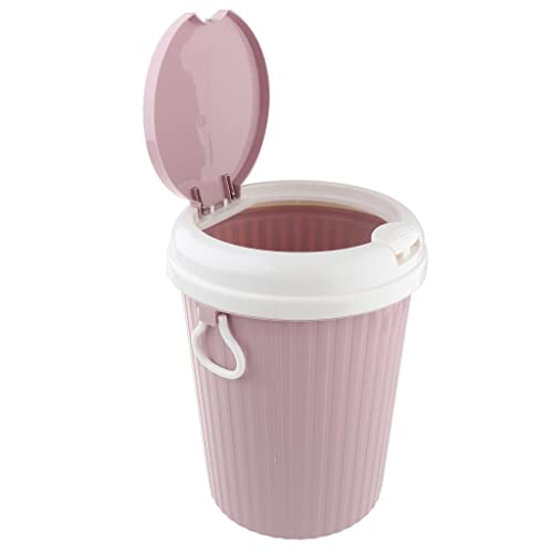 misppro Home Kitchen Kunststoff Mülleimer Pressen Typ Flip Deckel Papierkorb Bin - Pink L von misppro