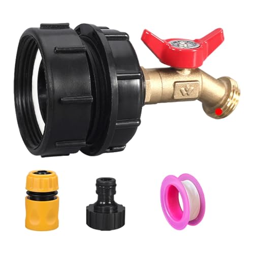 misppro IBC Tote Adapter Wassertankadapter 6,1 cm Feingewinde Schnellverbinder IBC Tote auf Gartenschlauch Adapter Wassertrageschlauch Adapter - 6 Stück von misppro