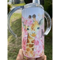 Personalisierte Giraffe Kinder Kleinkind Becher Schnabeltasse, Ostergeschenk, Geburtstagsgeschenk, Ostern Korb Stuffer von misquinceevents