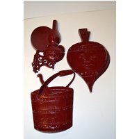 Küchen Wandbehang.... Bauernküche Dreier-Set... Vintage Sexton Metall Handwerk.... Wandbehang Küchen Wandbehang.... Bauernküche Dreier-Set... Vintage Sexton Metall Handwerk.... Wandbehang von misseileen