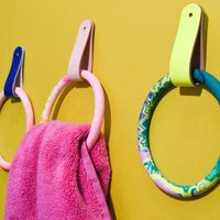 Jesmonite Handtuch Ring Mit Lederband, Bunte Geschirrtuch Halter von misshandled