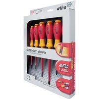 Schraubendrehersatz 6tlg. VDE Schlitz 3,5/4/5,5/6,5 PZD 1/2 brün. Rundkl. von Wiha