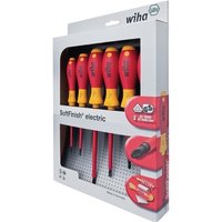 Schraubendrehersatz 7tlg. VDE Schlitz SW 2,5/4/5,5/6,5/PH 1/2 brün. Rundkl. von Wiha