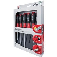 Schraubendrehersatz 6tlg. Schlitz 4/5,5/6,5/PH 1/2/PZD 2 m.Rundklinge Chrom matt von Wiha